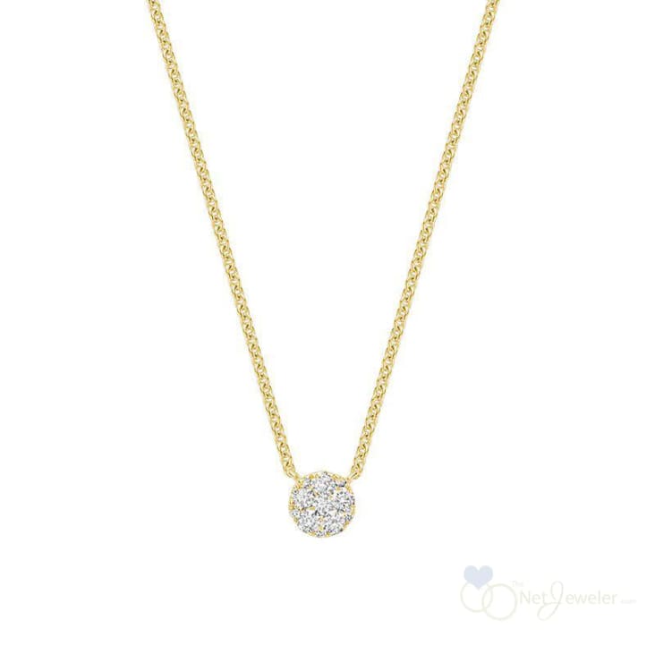 Round Illusion Set Diamond Necklace-RNB Jewellery