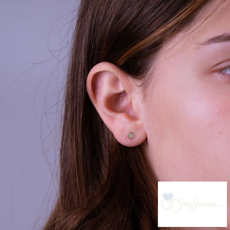Round Cluster Diamond Stud Earrings-RNB Jewellery