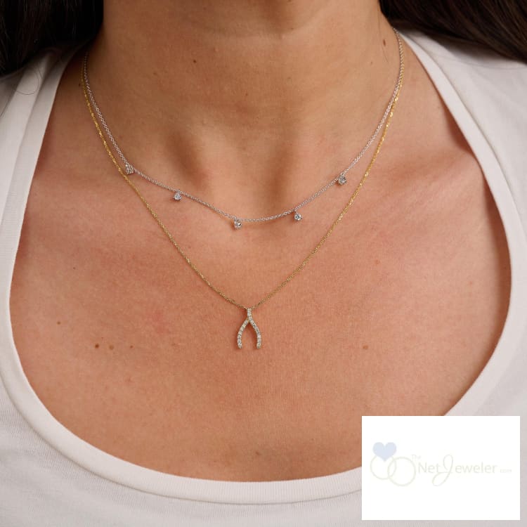 Wish Bone Diamond Necklace-RNB Jewellery