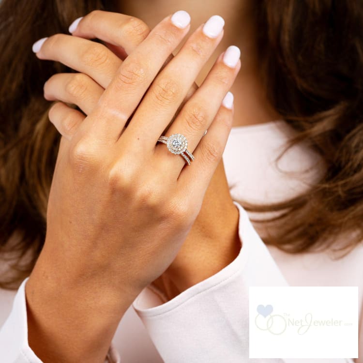 Round Double Halo Diamond Engagement Ring-RNB Jewellery