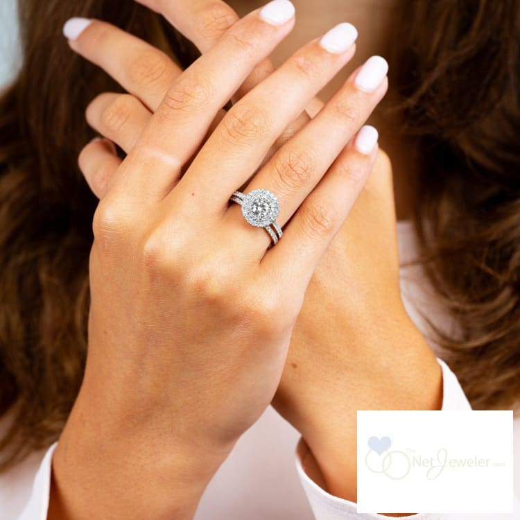 Round Double Halo Diamond Engagement Ring-RNB Jewellery