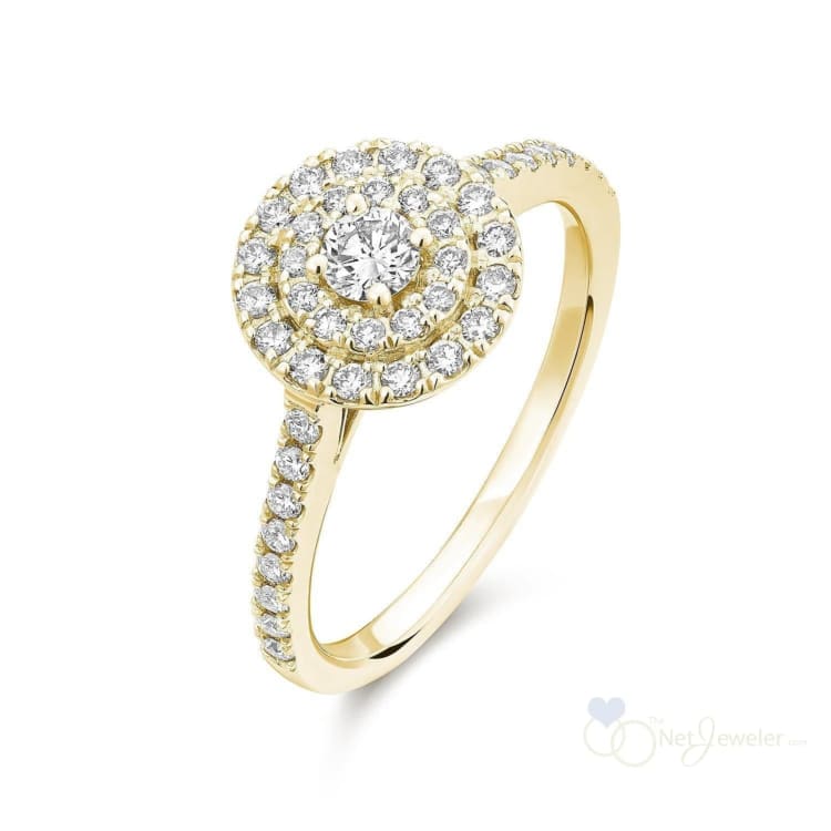 Round Double Halo Diamond Engagement Ring-RNB Jewellery
