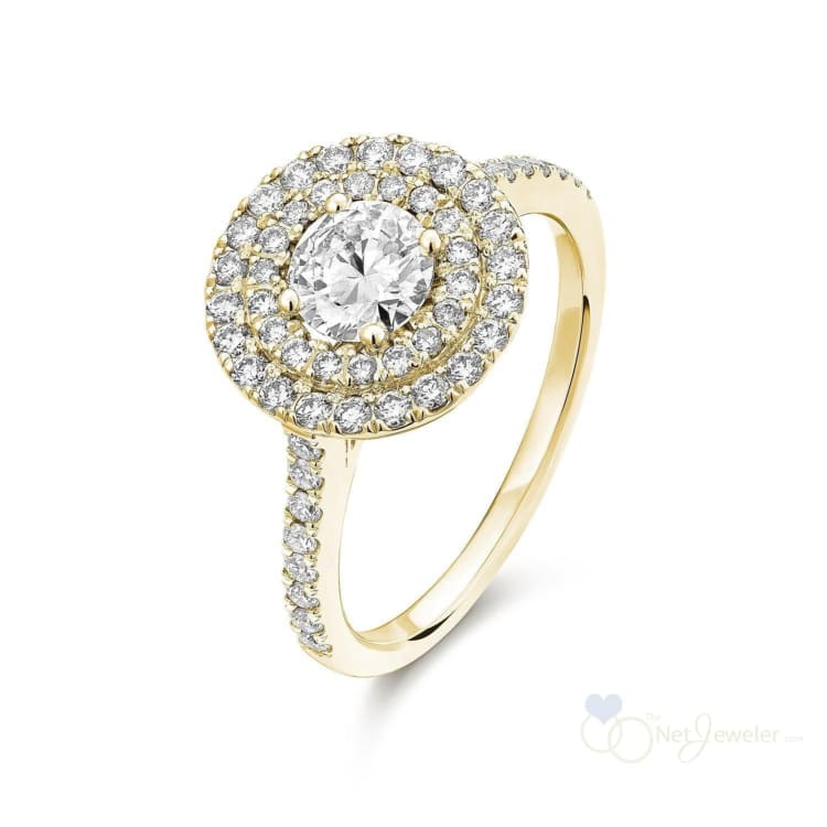 Round Double Halo Diamond Engagement Ring-RNB Jewellery