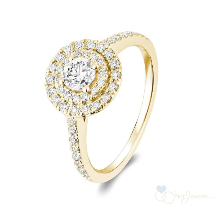Round Double Halo Diamond Engagement Ring-RNB Jewellery