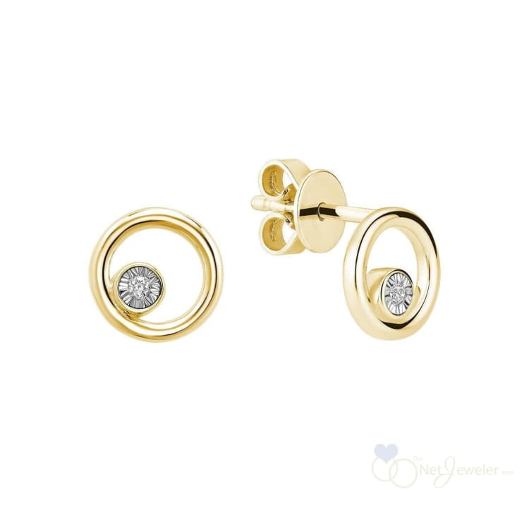 Round Illusion Diamond Stud Earrings-RNB Jewellery