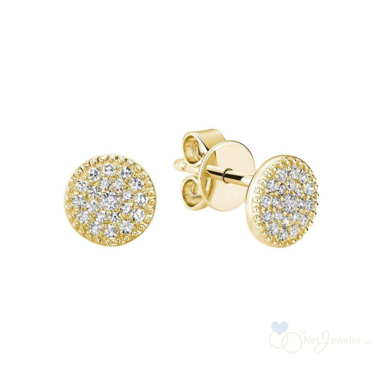 Round Miligrain Diamond Stud Earrings-RNB Jewellery