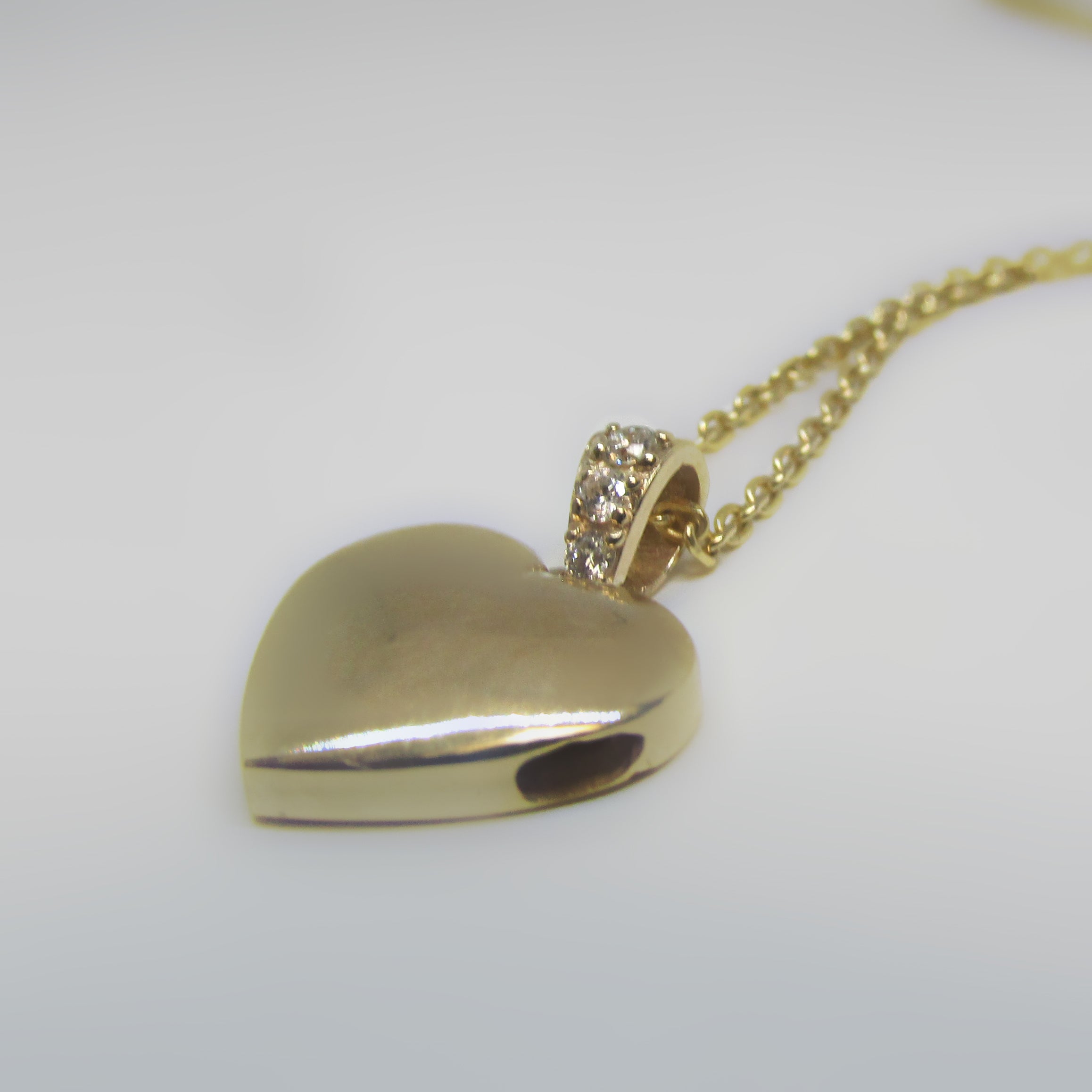 Heart Cremation Pendant 14k Gold with Diamonds  - Thenetjeweler