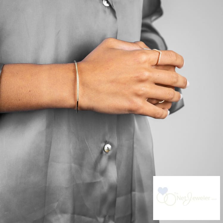 Open Shank Diamond Bangle Bracelet-RNB Jewellery