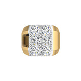 14K Yellow Gold Men's Signet Diamond Ring - Thenetjeweler