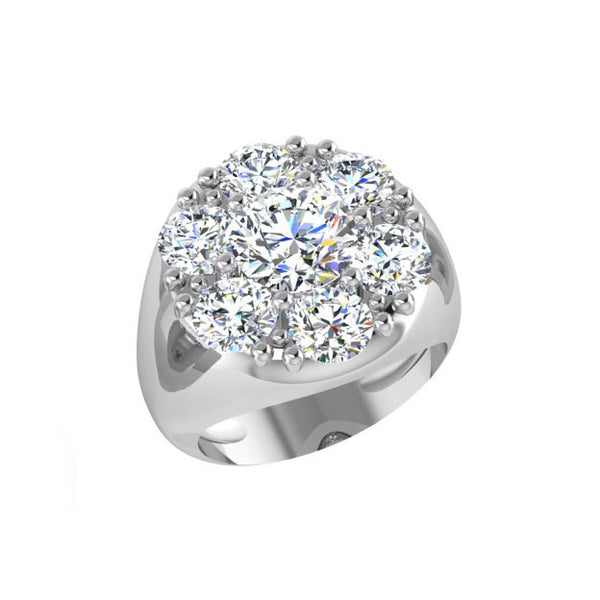 Round Signet Mens Diamond Ring - Thenetjeweler