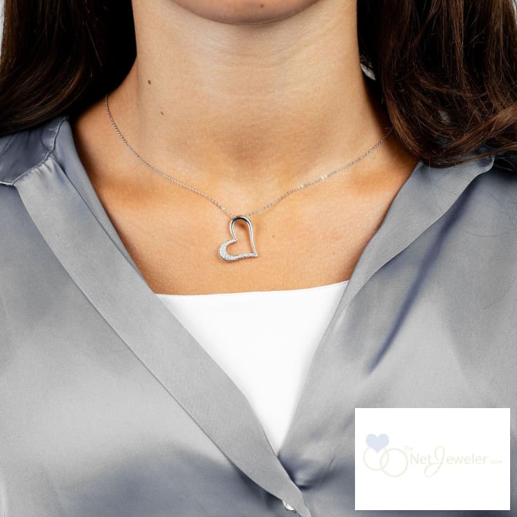 Slanted Heart Diamond Pendant-RNB Jewellery