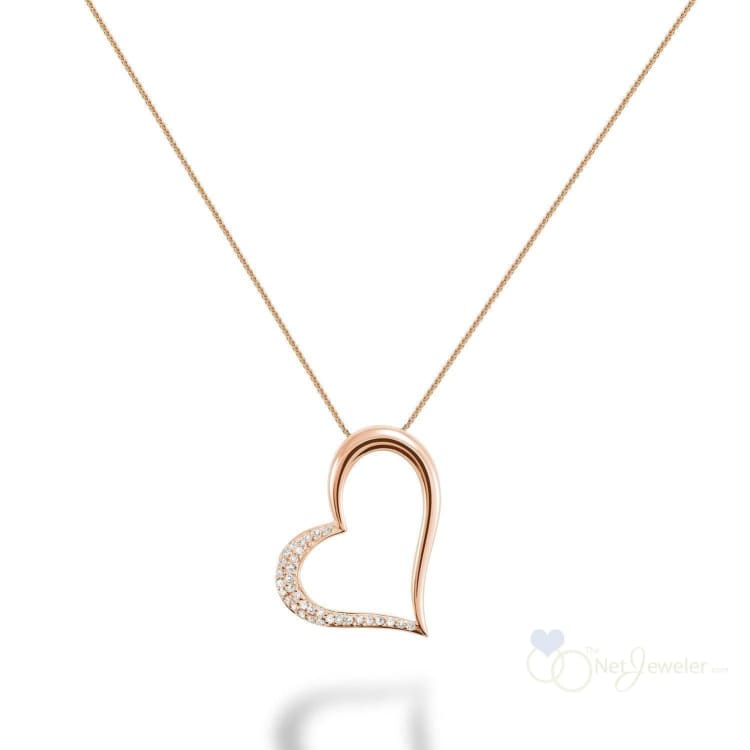 Slanted Heart Diamond Pendant-RNB Jewellery