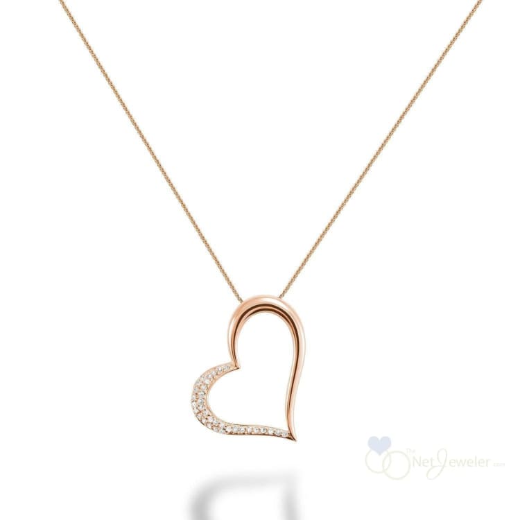 Slanted Heart Diamond Pendant-RNB Jewellery