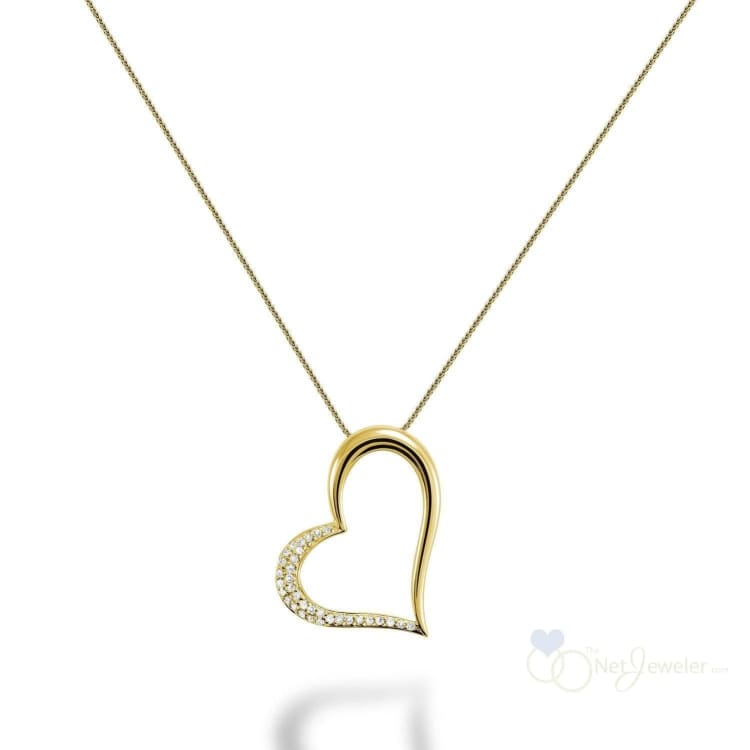 Slanted Heart Diamond Pendant-RNB Jewellery