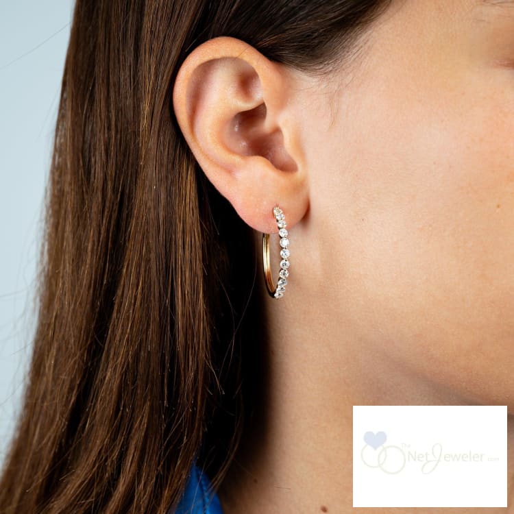 Hoop Diamond Earrings-RNB Jewellery