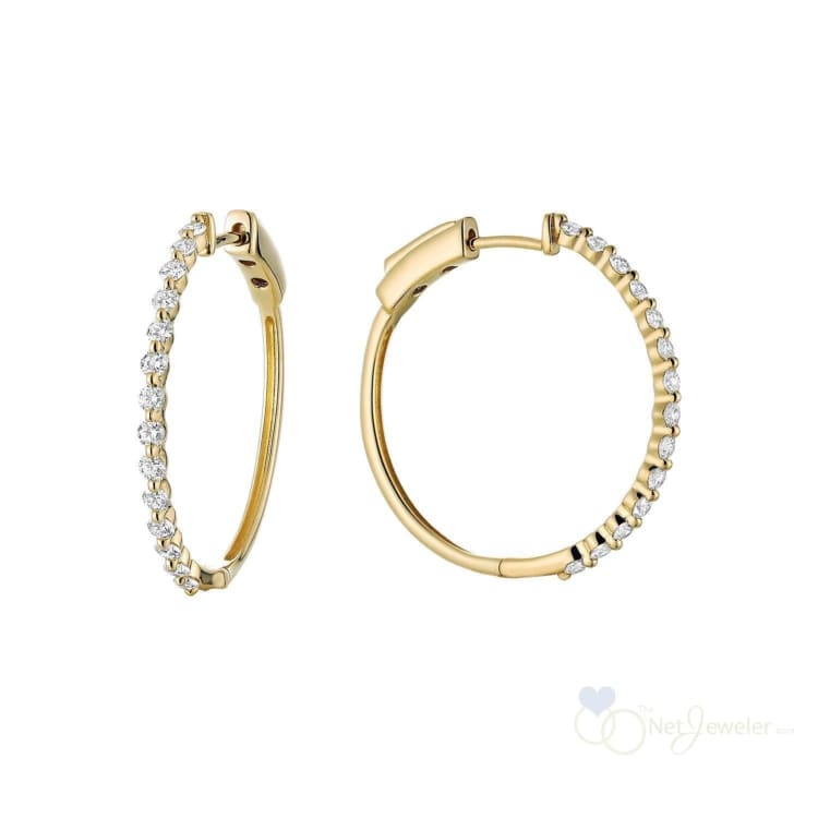 Slim Diamond Loop Earrings-RNB Jewellery