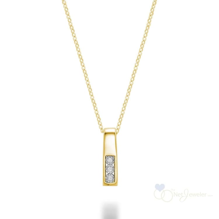 Small Bar Illusion Diamond Pendant-RNB Jewellery