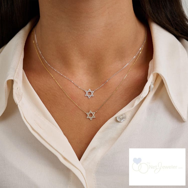 Star Of David Diamond Necklace-RNB Jewellery