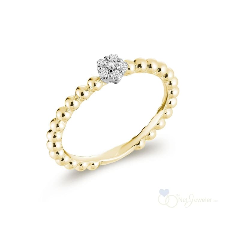 Solitaire Bead Flower Diamond Ring-RNB Jewellery