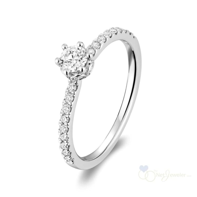 Solitaire Crown Setting Diamond Engagement Ring-RNB Jewellery