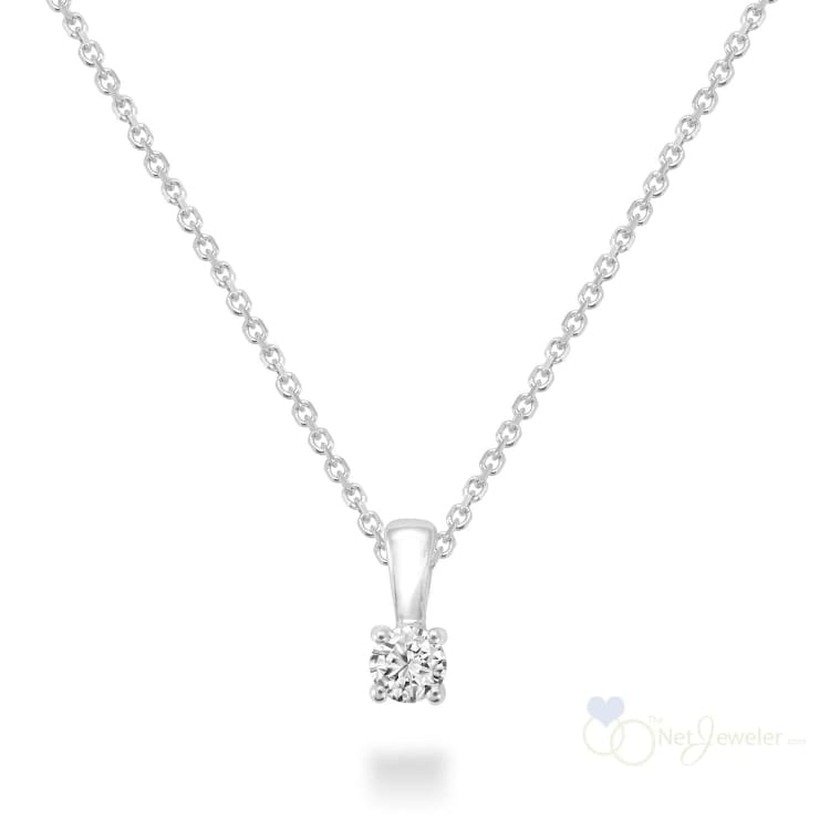 Solitaire Diamond Pendant - White Gold / 0.25CTDI / Closeout - Pendants