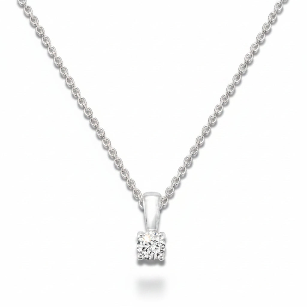 Solitaire Diamond Pendant-The Net Jeweler