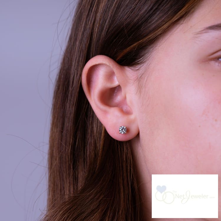Solitaire Diamond Stud Earrings-RNB Jewellery