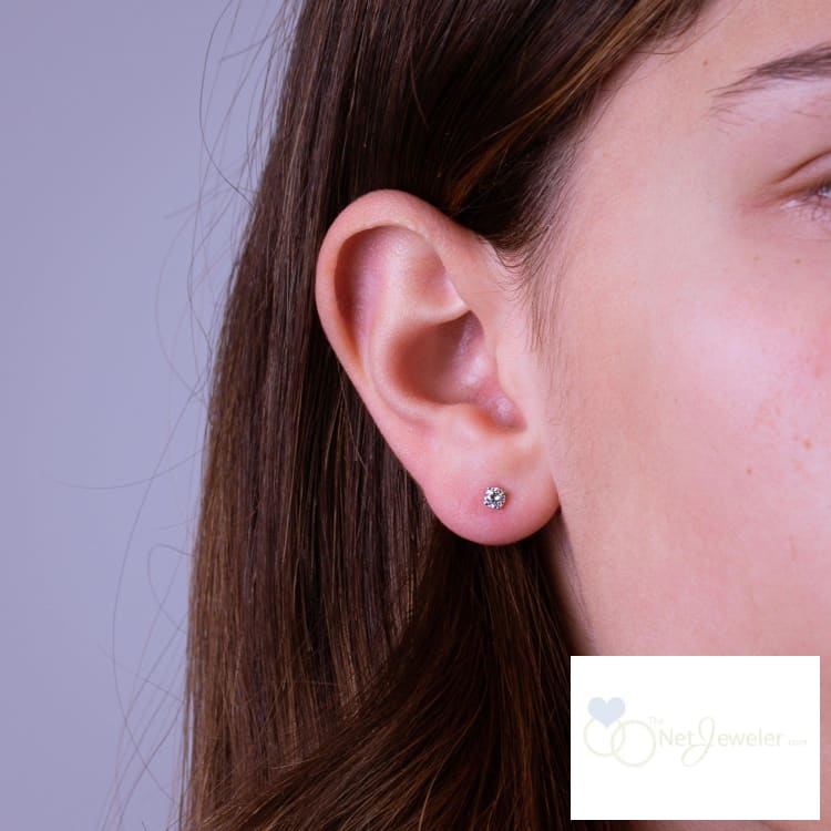 Solitaire Diamond Stud Earrings-RNB Jewellery