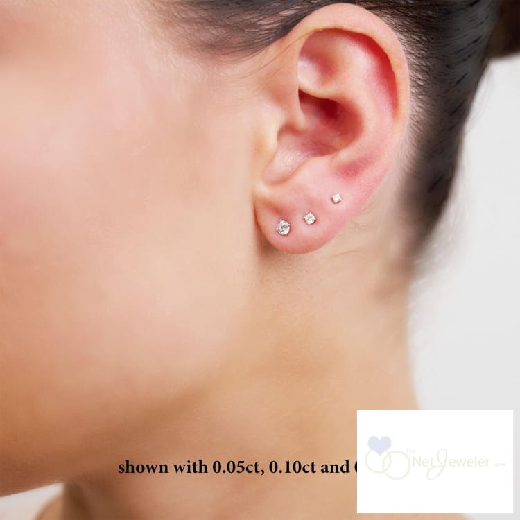 Solitaire Diamond Stud Earrings-RNB Jewellery