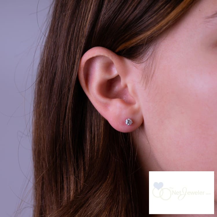 Solitaire Diamond Stud Earrings-RNB Jewellery