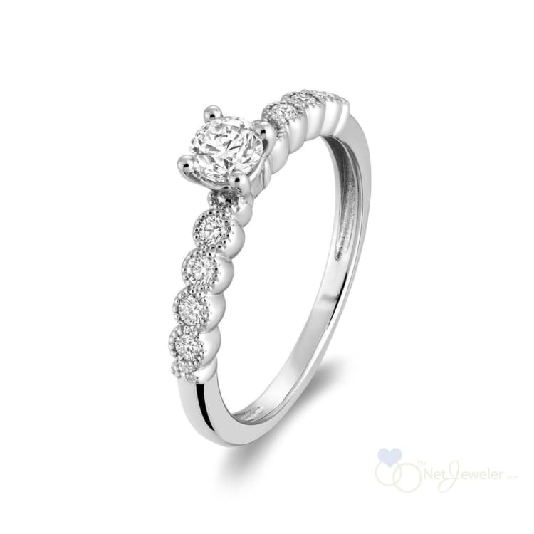 Solitaire Milgrain Diamond Engagement Ring-RNB Jewellery