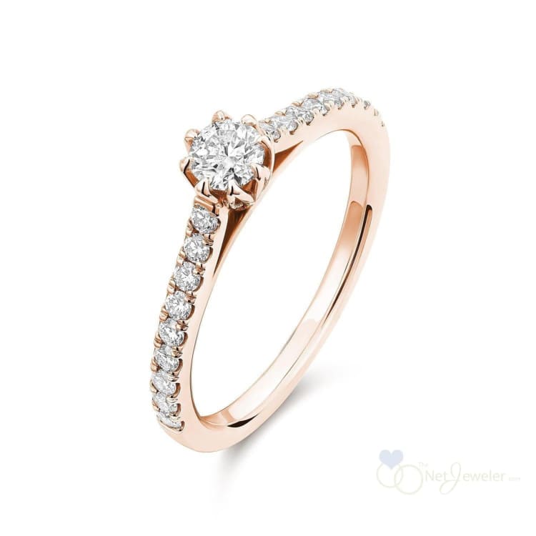 Solitaire Petal Diamond Engagement Ring-RNB Jewellery