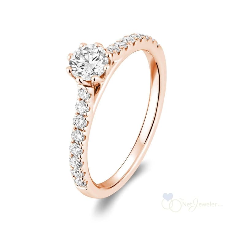 Solitaire Petal Diamond Engagement Ring-RNB Jewellery
