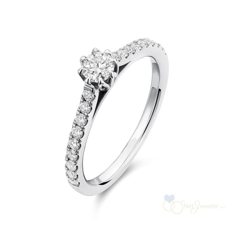 Solitaire Petal Diamond Engagement Ring-RNB Jewellery
