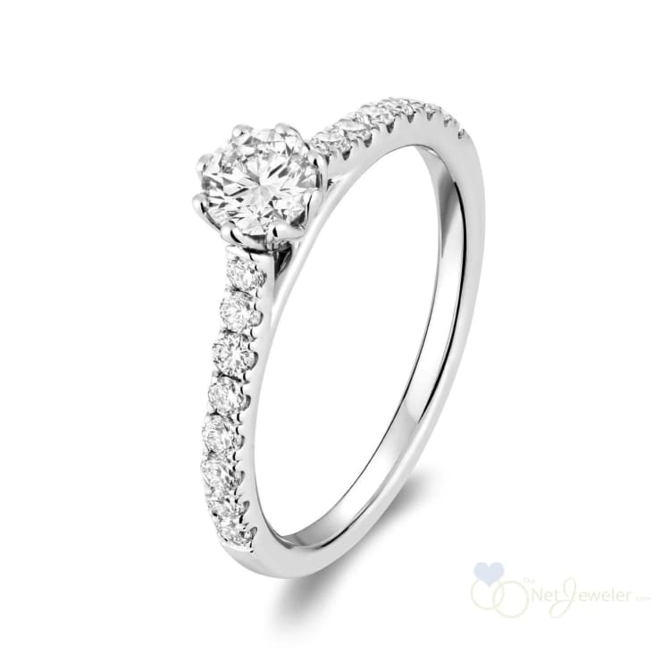Solitaire Petal Diamond Engagement Ring-RNB Jewellery
