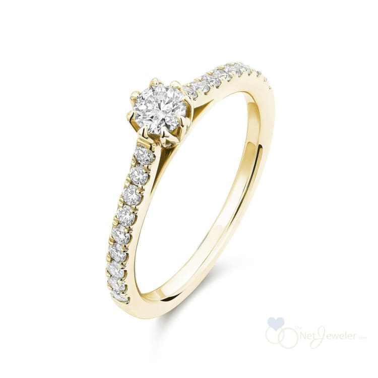 Solitaire Petal Diamond Engagement Ring-RNB Jewellery
