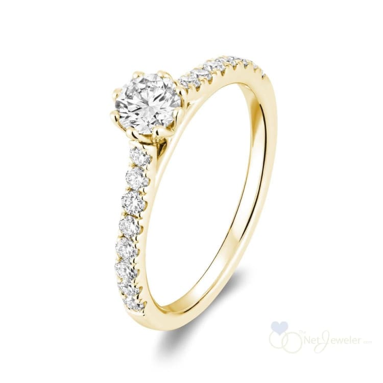 Solitaire Petal Diamond Engagement Ring-RNB Jewellery
