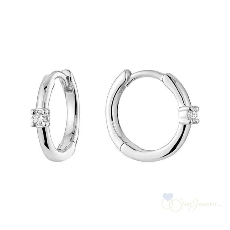 Solitare Diamond Huggie Earrings-RNB Jewellery