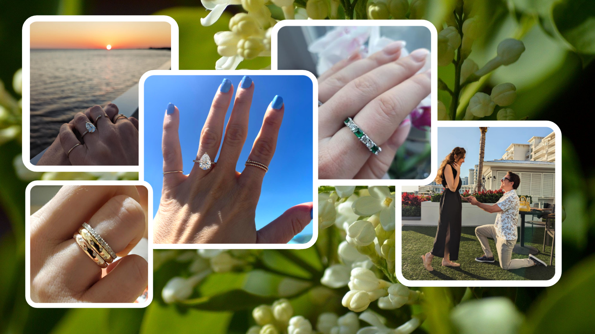 engagement rings and wedding bands , spring engagements