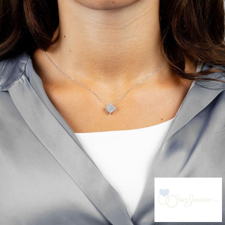 Square Pave Diamond Pendant - Closeout - Pendants