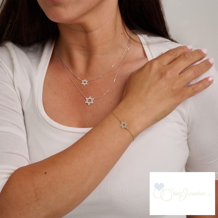 Medium Star Of David Diamond Necklace-RNB Jewellery