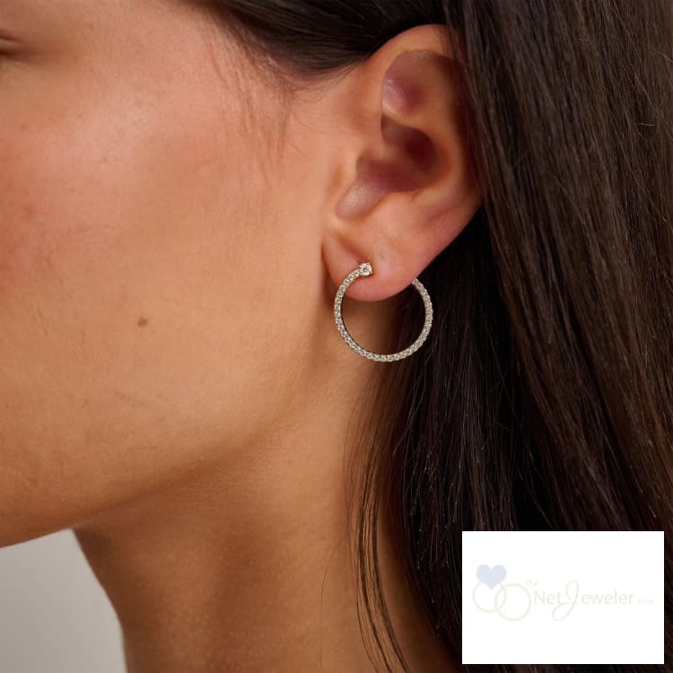 Swirl Diamond Loop Earrings - Earrings