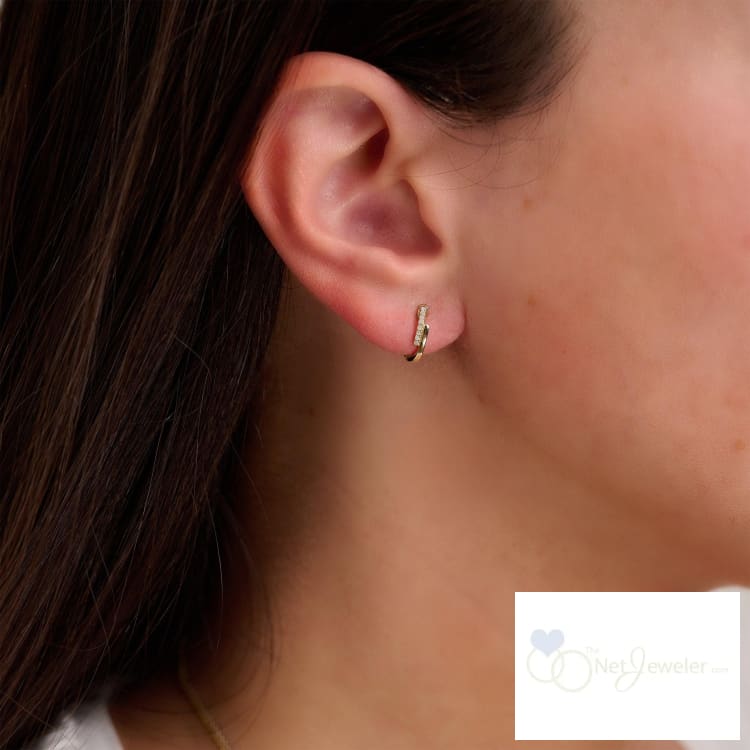 Symmetric Diamond Huggie Earrings-RNB Jewellery
