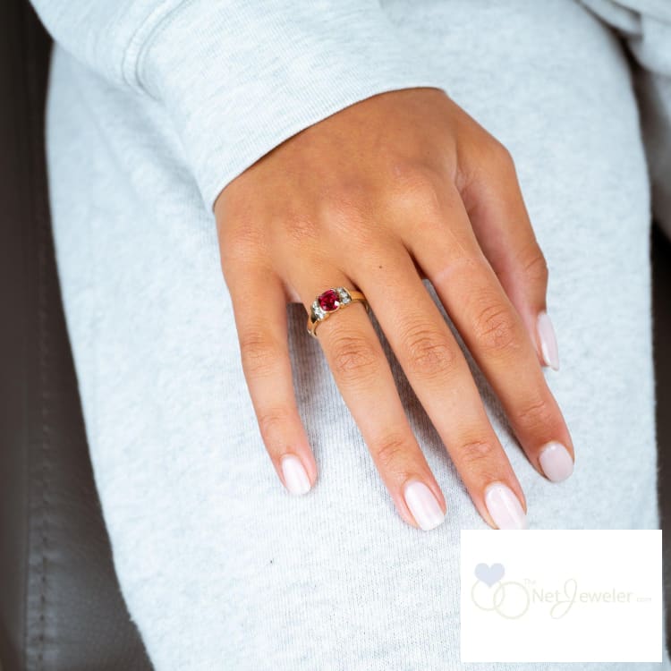 Synthetic Emerald Diamond Ring-RNB Jewellery