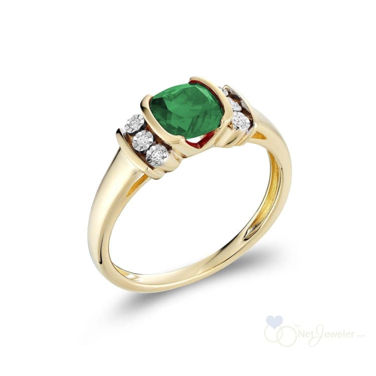 Synthetic Emerald Diamond Ring-RNB Jewellery