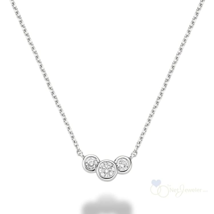 Triple Bezel Diamond Necklace-RNB Jewellery