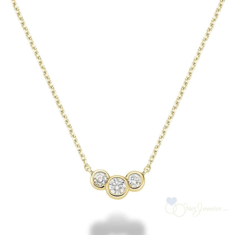 Triple Bezel Diamond Necklace-RNB Jewellery