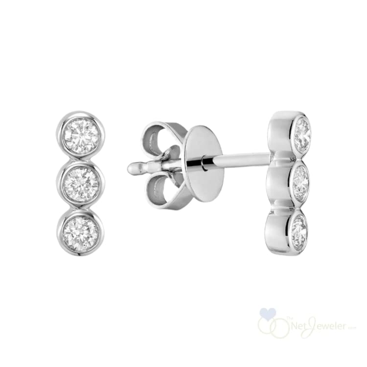 Trinity Bezel Diamond Stud Earrings