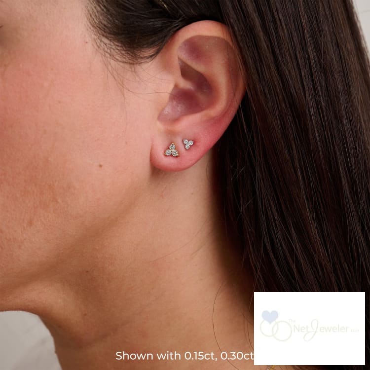 Trinity Diamond Stud Earrings-RNB Jewellery