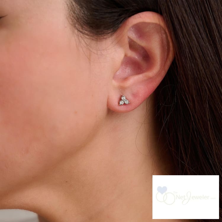 Trinity Illusion Diamond Stud Earrings-RNB Jewellery